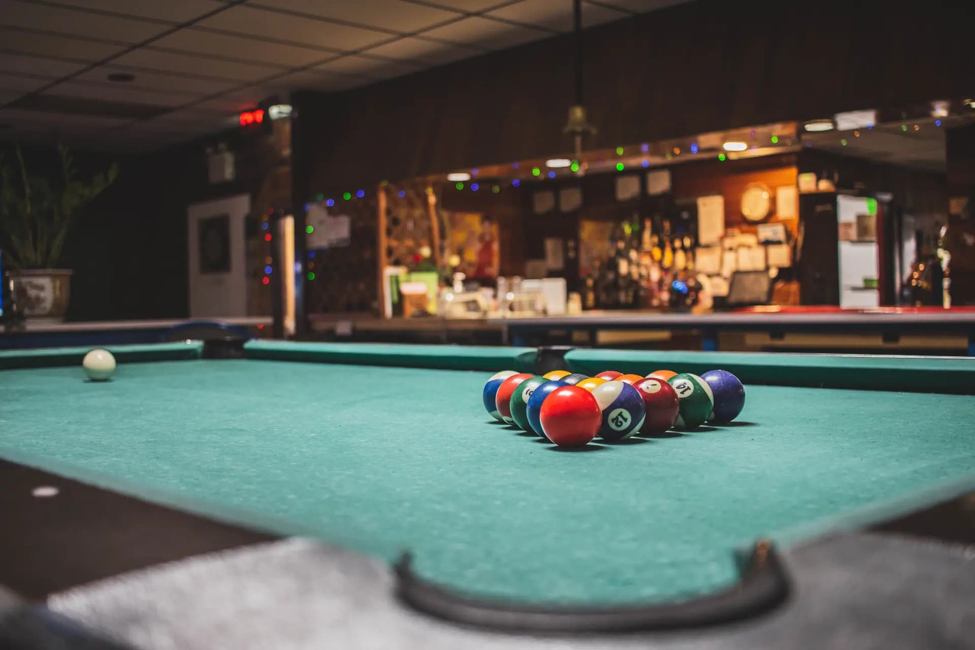 Pool table in the recreation area